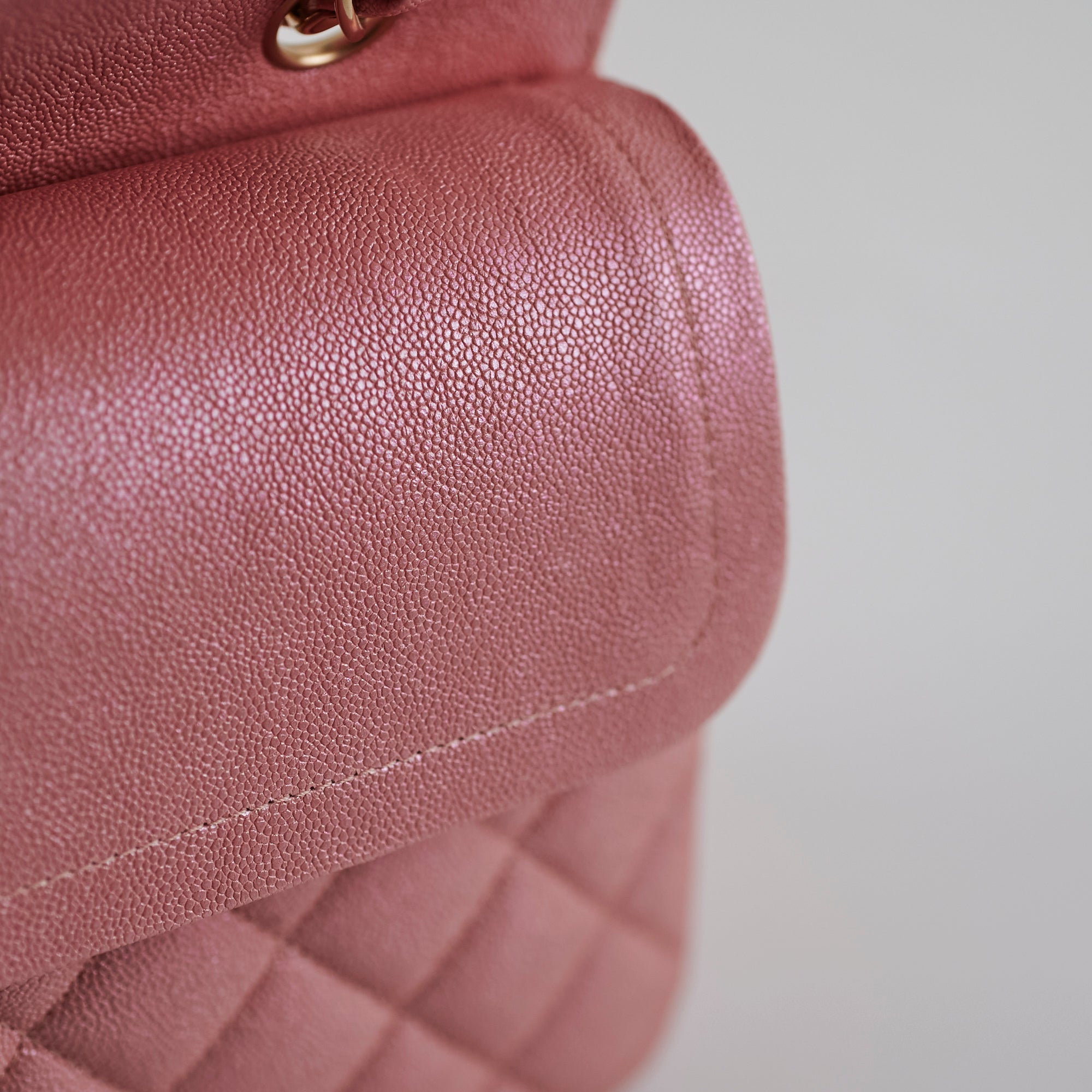 Chanel Medium/Large Caviar Double Classic Flap Bag in Iridescent Pink | Luxury Designer Handbag for Women | Perfect for Parties, Weddings & Special Occasions