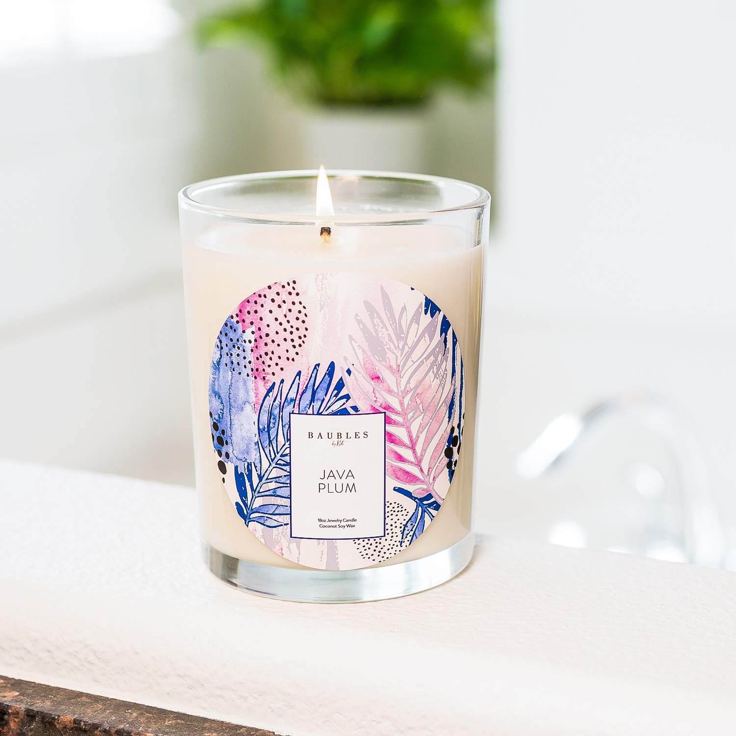 Baubles Java Plum Scented Premium Candle with Hidden Surprise Earring | 18 oz Large Soy Candle | Made in USA | Parrafin-Free | Perfect for Home Decor, Romantic Gifts & Self-Care Relaxation