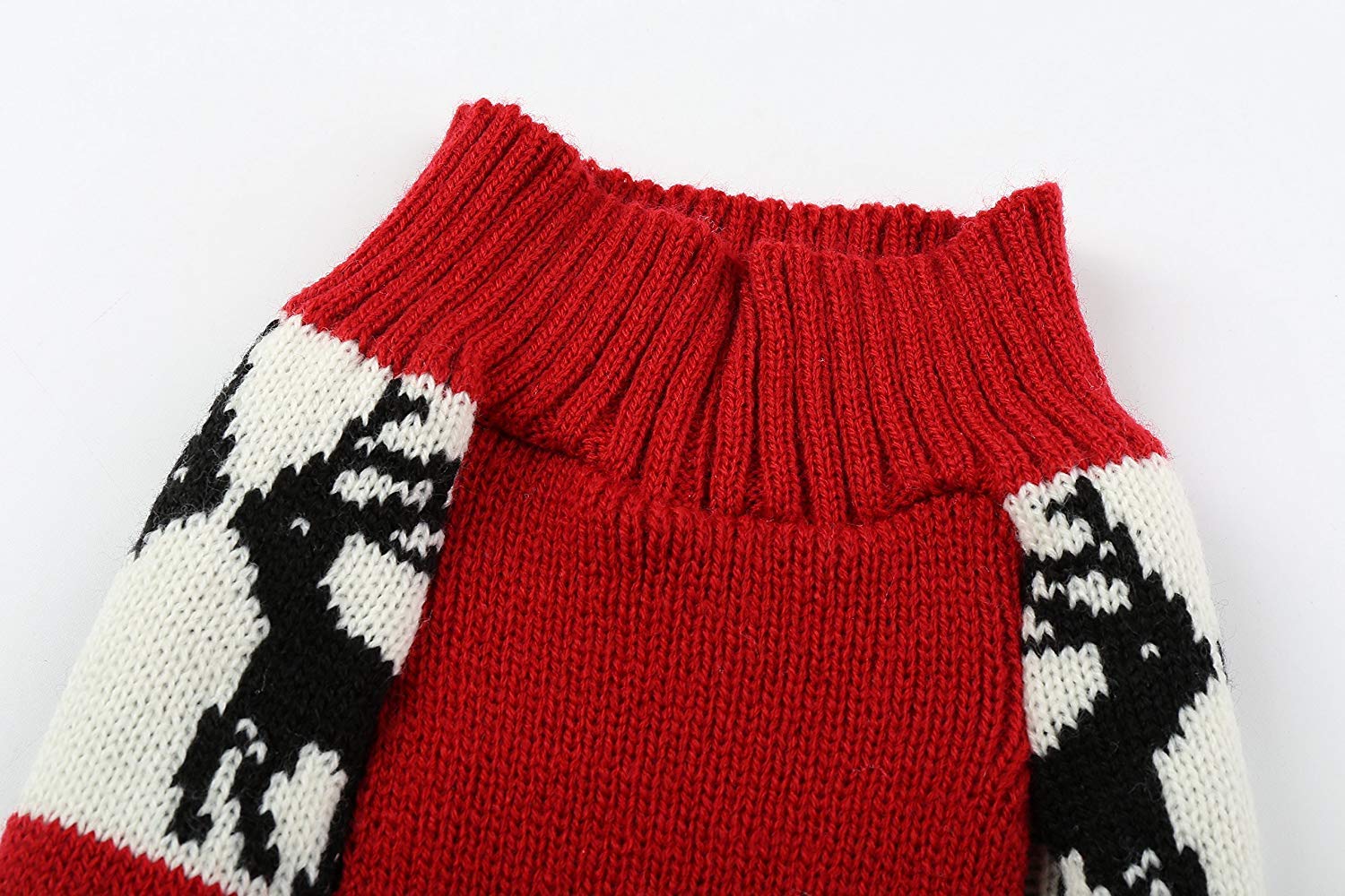 Vintage Knit Ugly Christmas Dog Sweater - Reindeer Holiday Festive Pet Apparel for Small Dogs (Back 12