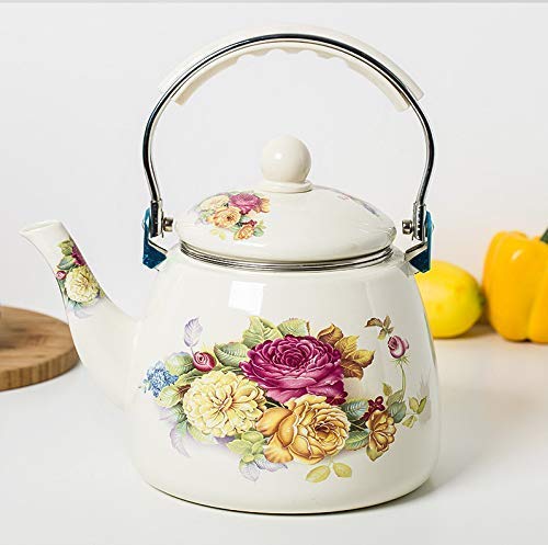 JHSHENGSHI 3.3L Large Capacity Teapot with Filter - Heat-Resistant Chinese Medicine Kettle for Induction Cooker & Gas Stove - Traditional Floral Design for Tea Brewing, Herbal Decoction & Home Decor