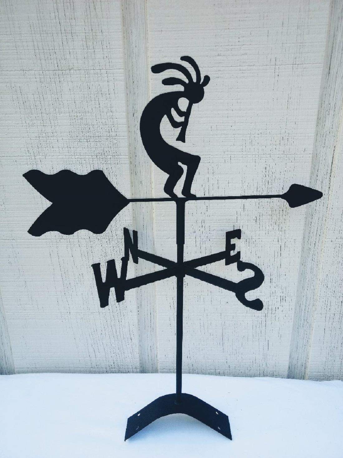 Kolopeli Black Wrought Iron Roof Mount Weathervane - Decorative Outdoor Wind Direction Indicator for Garden, Farmhouse & Barn (Weather Resistant)