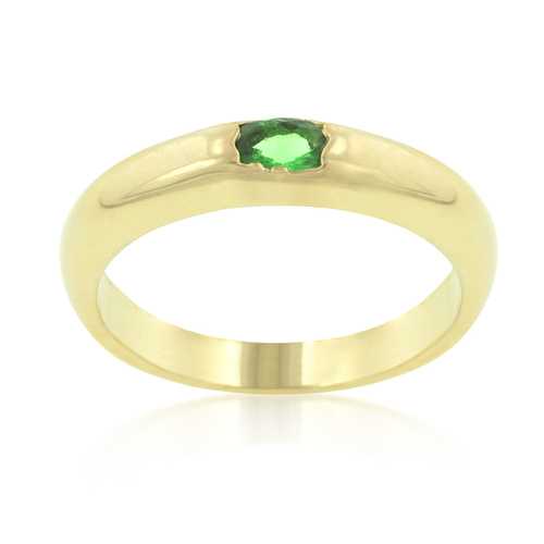 Elegant Green Oval Minimalist Ring for Women - Dainty Simple Jewelry Gift for Her - Perfect for Everyday Wear & Special Occasions