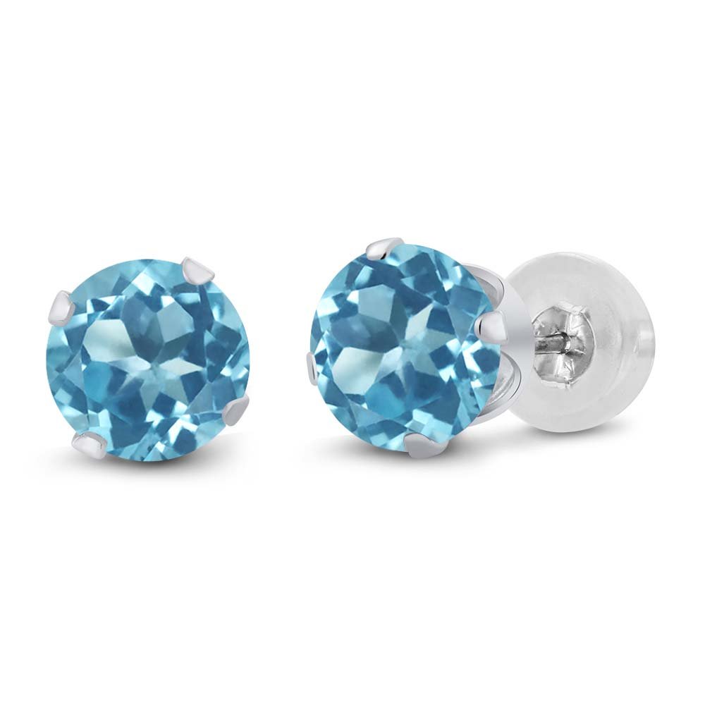 14K Gold Birthstone Stud Earrings for Women & Men | Round 6MM Solitaire Gemstone Jewelry | Perfect Gift for Anniversary, Birthday & Special Occasions