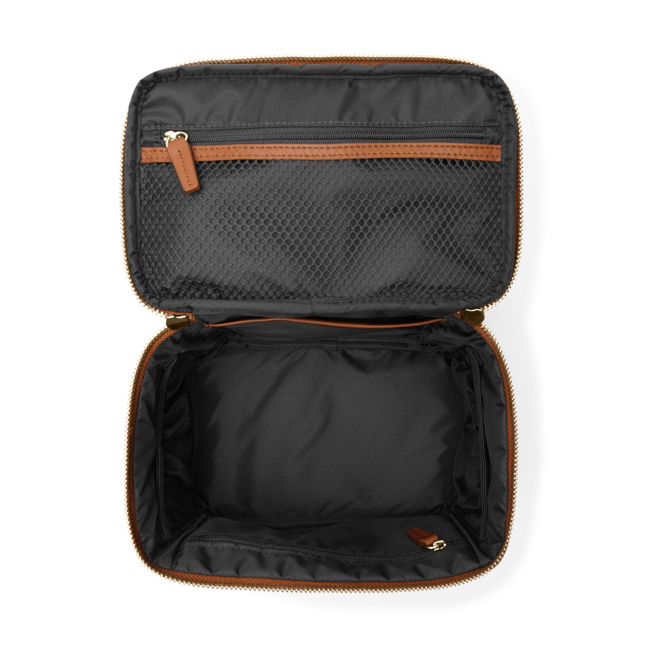 Professional Medium Train Case in Cognac - Perfect for Makeup Artists, Travel & Cosmetics Storage | Durable & Stylish Beauty Organizer