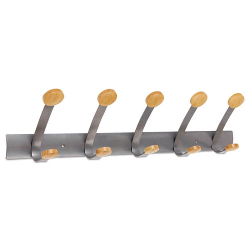 Premium Wooden Coat Hooks with Steel Base & Silver Wooden Tips - Perfect for Entryway, Bedroom, and Bathroom Organization