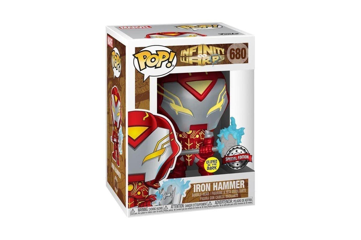 Funko POP Marvel: Infinity Warps Iron Hammer GITD Glow in The Dark Vinyl Figure - Collectible Superhero Toy for Marvel Fans, Home Decor & Gift Idea