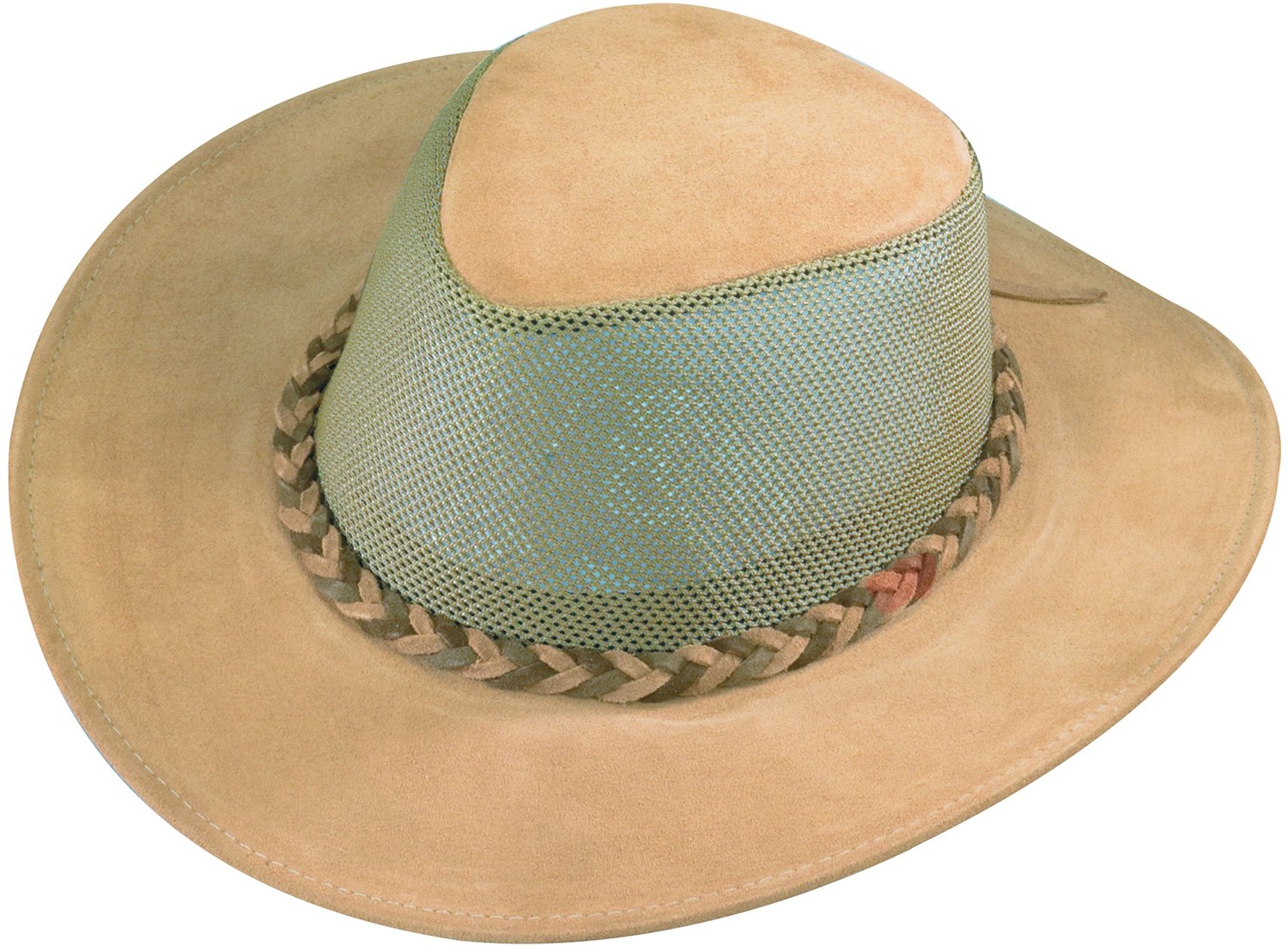 Henschel Cowhide Suede Explorer Hat with Mesh Crown for Outdoor Adventures