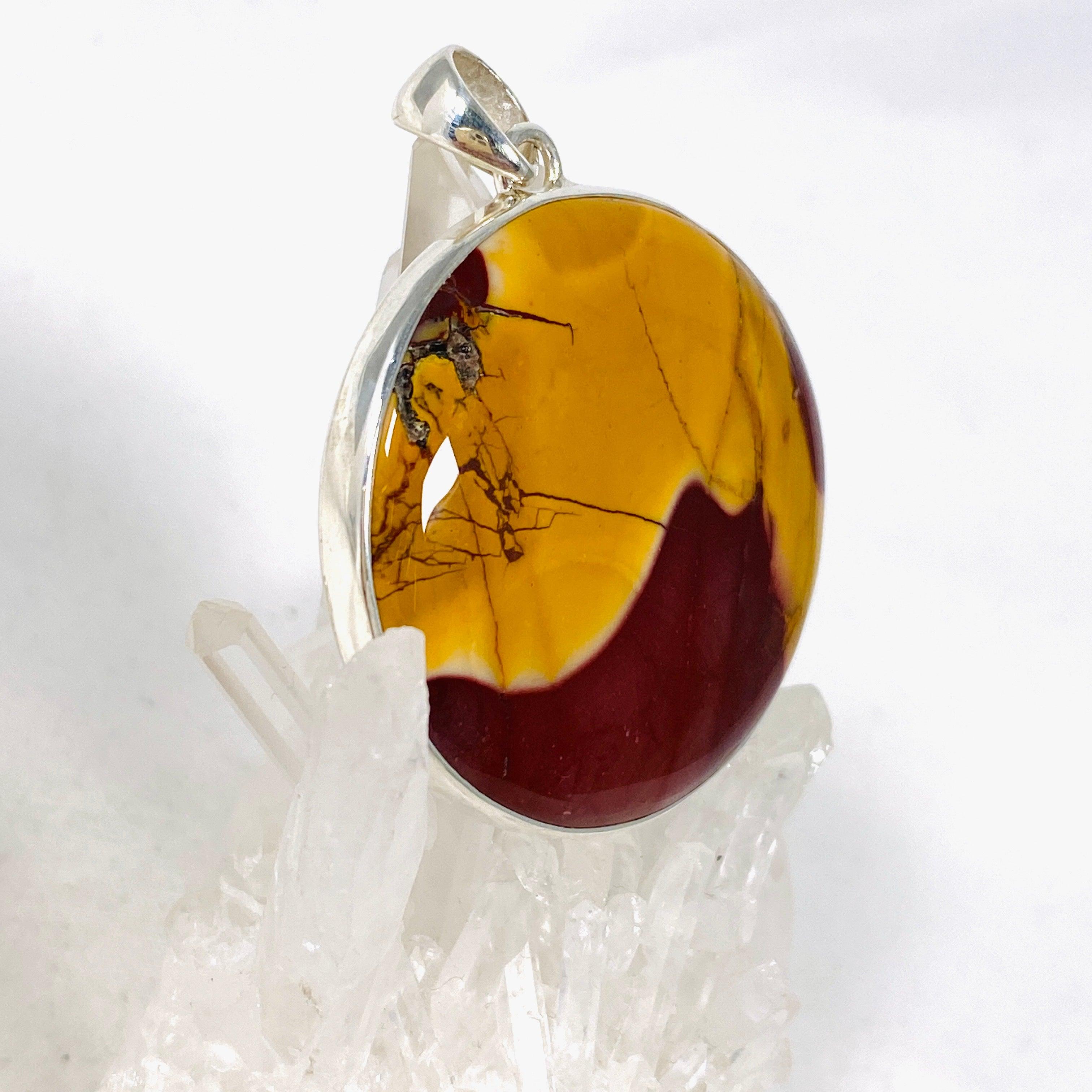 Natural Mookaite Round Pendant Necklace KPGJ4146 - Handmade Gemstone Jewelry for Women, Healing Crystal Gift for Meditation & Spiritual Energy