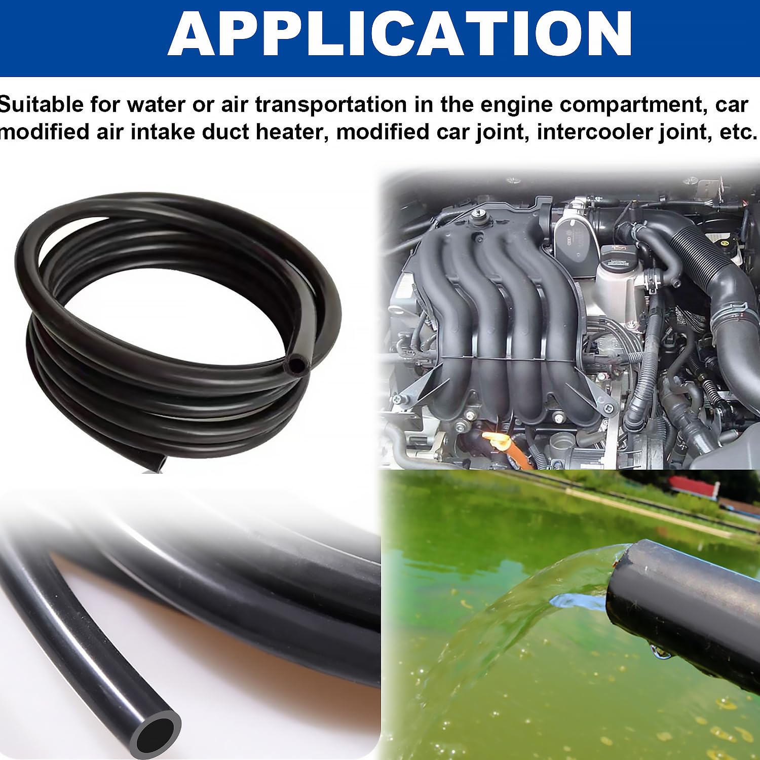 High Performance 6Pcs 5Ft Vacuum Hose Kit with 65Pcs Connectors - Silicone Automotive Vacuum Line Replacement for Car Piping Systems | Perfect for Engine Maintenance, Fuel System Repair & DIY Auto Projects