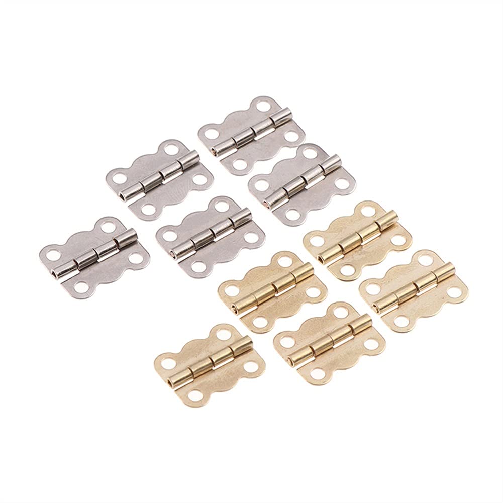 Antique Cabinet Hinges 20Pcs - 1614mm Durable Brass Hinges for Furniture, Jewelry Box & Door Hardware (Yellow) - Perfect for Vintage Restoration & DIY Woodworking Projects
