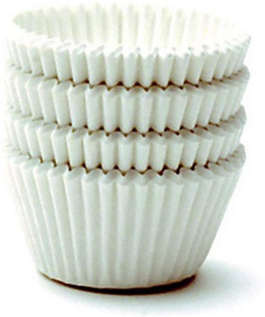 Bakefy 100-Pack White Baking Cups - Premium Paper Liners for Muffins, Cupcakes & Chocolates | Reusable Cake Bakeware for Home Kitchen & Party Baking Supplies | Perfect for Birthday, Wedding & Holiday Desserts
