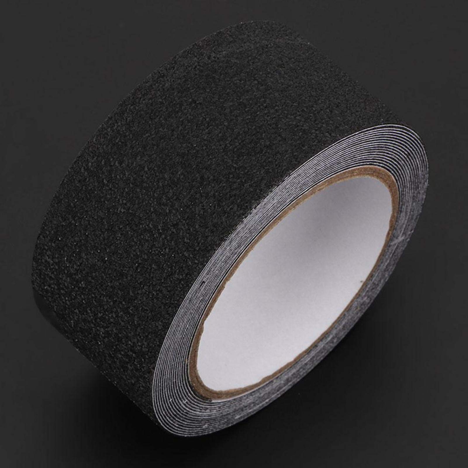 Anti-Slip Safety Tape - Heavy Duty Non-Slip Rubber Strips for Floors, Stairs & Steps - Indoor/Outdoor PEVA/PU Grip Tape (Black) - Perfect for Bathrooms, Kitchens, Garages & High-Traffic Areas