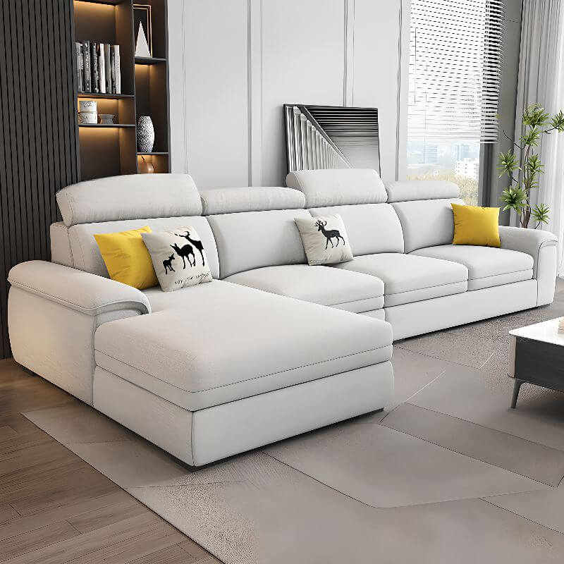 L-Shape 5-Seater Left-Hand Facing Recliner Sofa - Perfect for Living Room, Home Theater & Family Gatherings