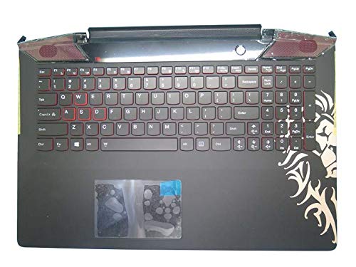 Original Lenovo Ideapad Y700-15ISK Laptop Palm Rest & Keyboard Cover - US English Layout (5CB0M38019) with Backlit Touchpad | Replacement Upper Case for Gaming & Office Use