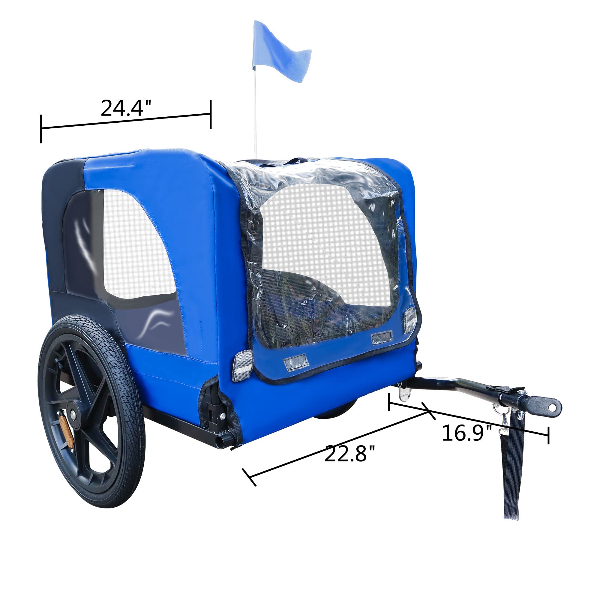 Foldable Pet Bike Trailer for Dogs & Small Pets - Lightweight Jogging Stroller & Easy-Folding Wagon Cart Frame - Perfect for Cycling, Running & Outdoor Adventures