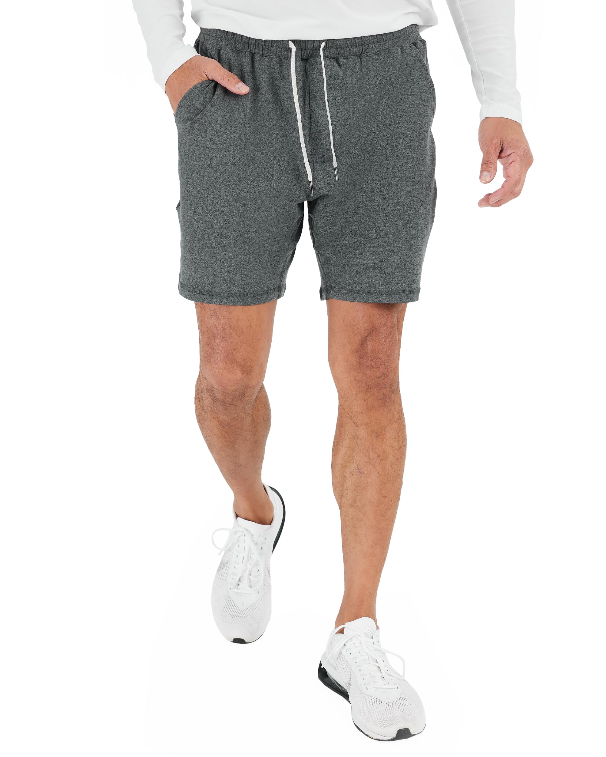 True Classic Men's Gym Shorts - Quick-Dry Fleece Liner & Pockets for Workout
