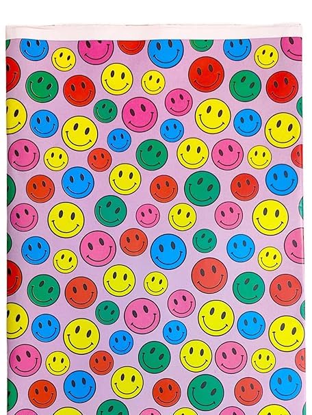 AMANVANI Emoji Printed Gift Wrapping Paper - 10 Sheets for DIY Crafts, Smiley Face Gift Bags & Present Wrapping - Perfect for Birthday Parties, Christmas Gifts & Handmade Card Decorations