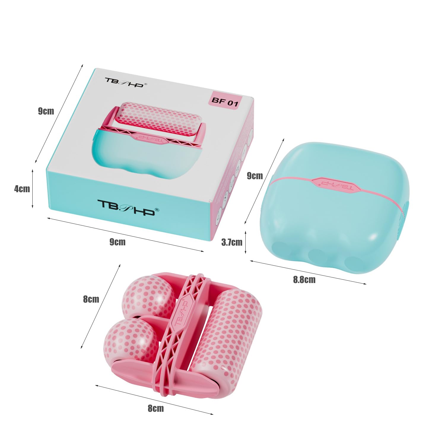 TBPHP Ice Roller BF01 - Cooling Face & Eye Massager with Plastic Cover for Puffiness & Dark Circles Relief - Pink Facial Massage Tool for Skincare & Relaxation at Home or Travel