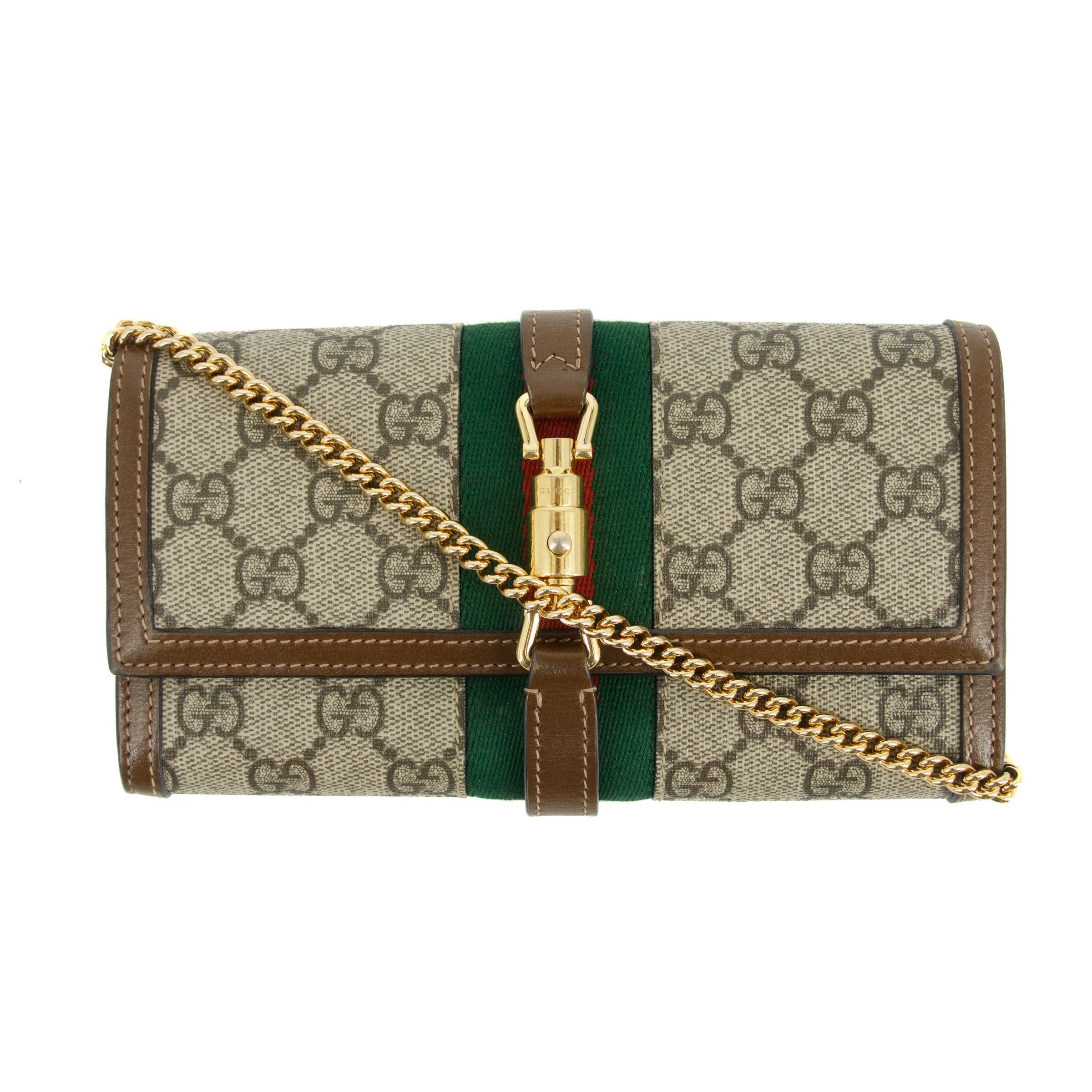 Gucci GG Canvas Coated Sherry Line Wallet On Chain Crossbody Bag #3336 - Luxury Designer Wristlet for Women, Perfect for Parties, Date Nights & Everyday Use