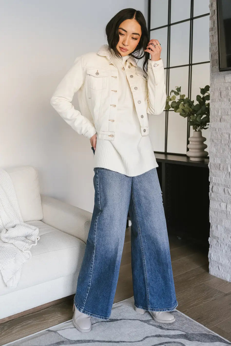 Jules Denim Jacket for Women - Vintage Style Distressed Denim Jacket with Button Front | Perfect for Casual Outfits, Layering & Streetwear Fashion