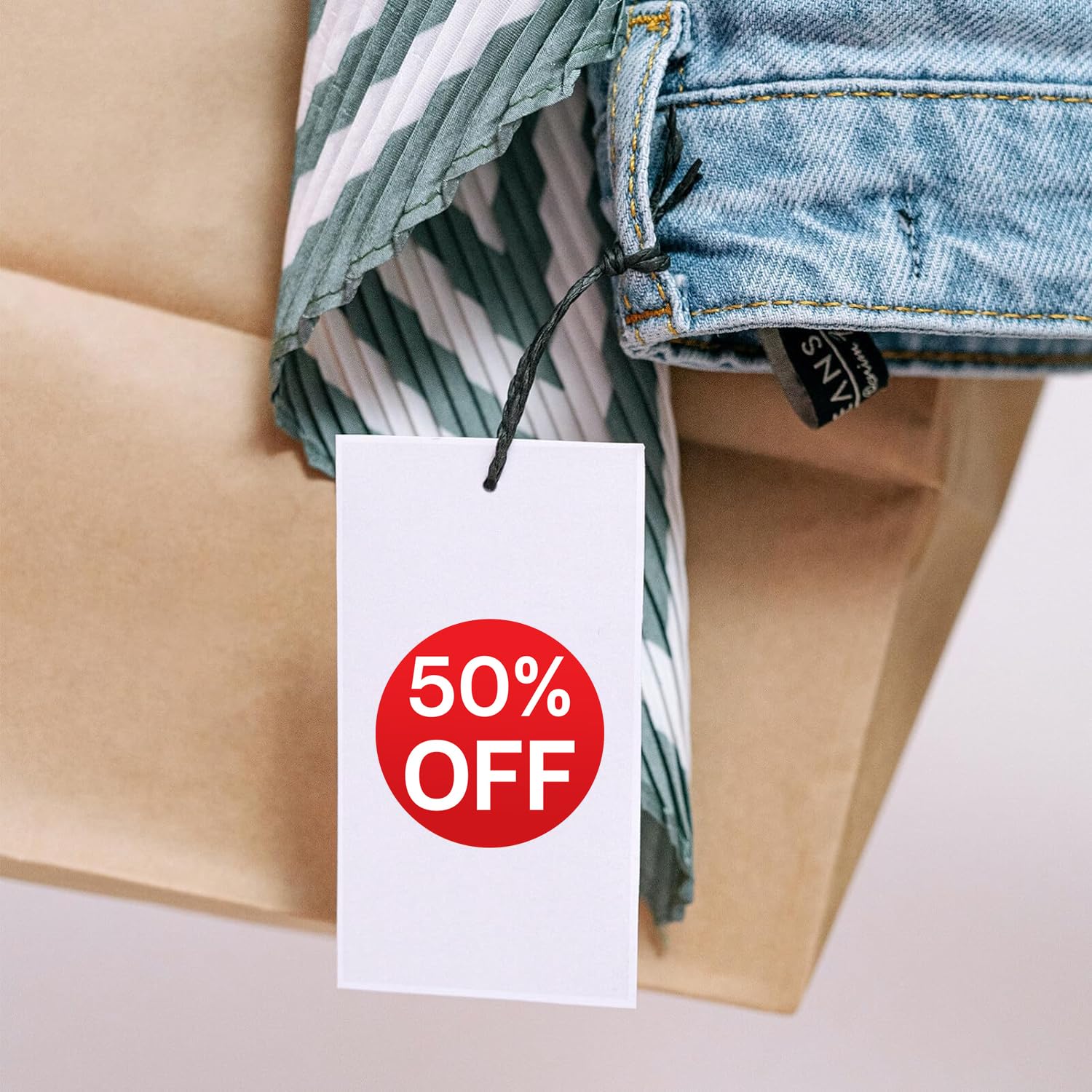 Muka 2500 PCS 0.75 Inch Red Discount Stickers - 10% to 75% Off Waterproof Permanent Self-Adhesive Sale Labels for Retail, Clearance, and Pricing - Perfect for Stores, Flea Markets, and Garage Sales