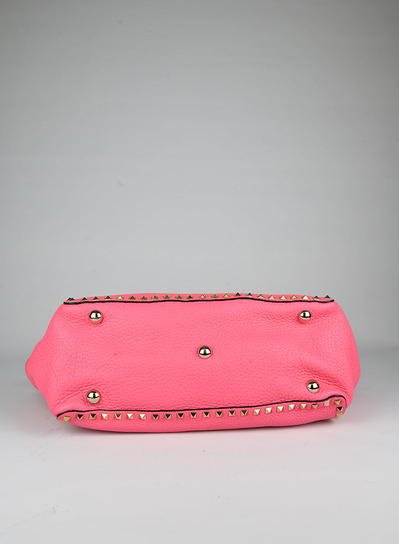 Valentino Rockstud Leather Tote Bag in Pink - Stylish Designer Handbag for Women, Perfect for Work, Travel & Everyday Use