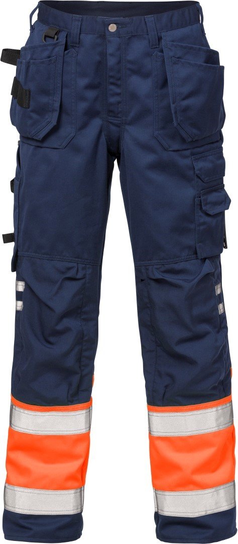 Fristads Kansas Workwear 100978 High Visibility Safety Trousers - Reflective Work Pants for Construction, Roadwork & Outdoor Jobs