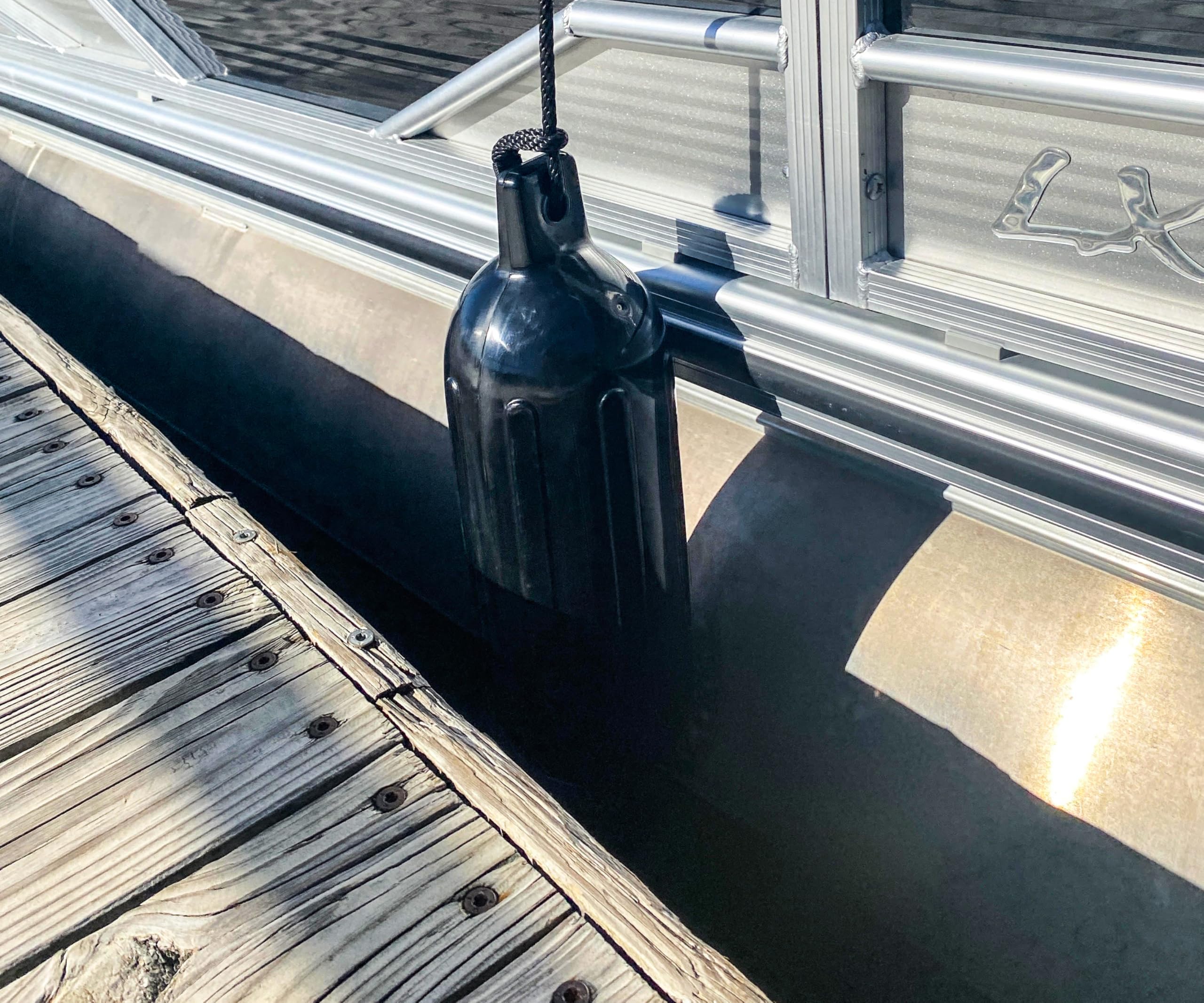 Boat Fenders 2 Pack - 22.8 x 7.8 Inch Marine Dock Bumpers with 2 Fender Lines & 12 Inch Inflator Pump - Heavy Duty Boat Buoys for Docking, Mooring & Yacht Protection (Perfect for Sailboats, Pontoon Boats & Jet Skis)