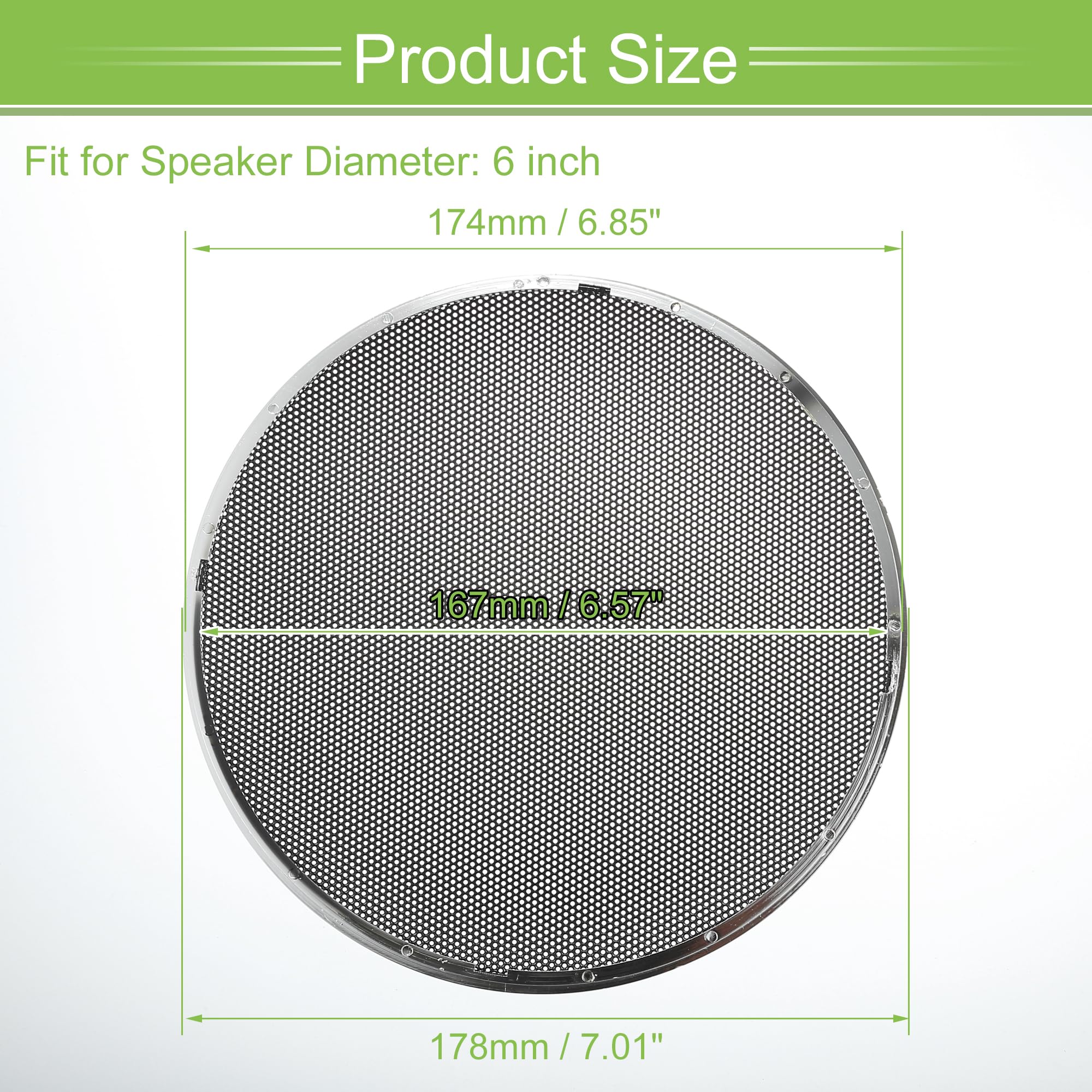 ACROPIX Universal 6 Inch Car Speaker Grills - Round Mesh Cover for 6