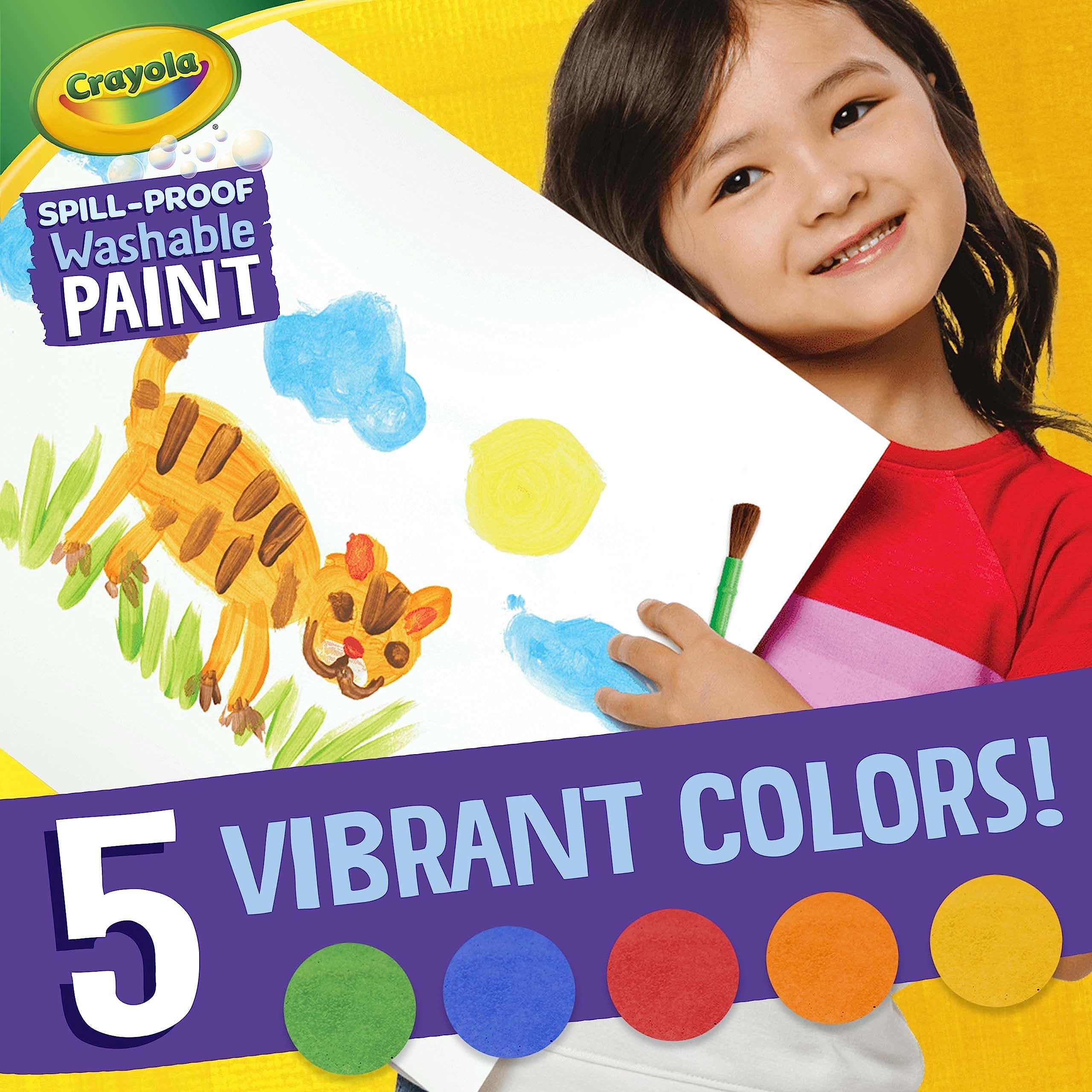 Crayola Spill Proof Washable Paint Set (25ct) - Non-Toxic Kids Craft Supplies for Toddlers Ages 3+, Perfect for Art Projects, Holiday Gifts & Classroom Activities