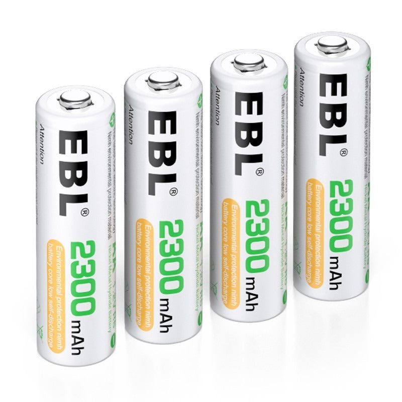 EBL 2300mAh AA NiMH Rechargeable Batteries - 8 Pack High Capacity for Digital Cameras, Flashlights, Toys & More | Long Lasting Power Supply