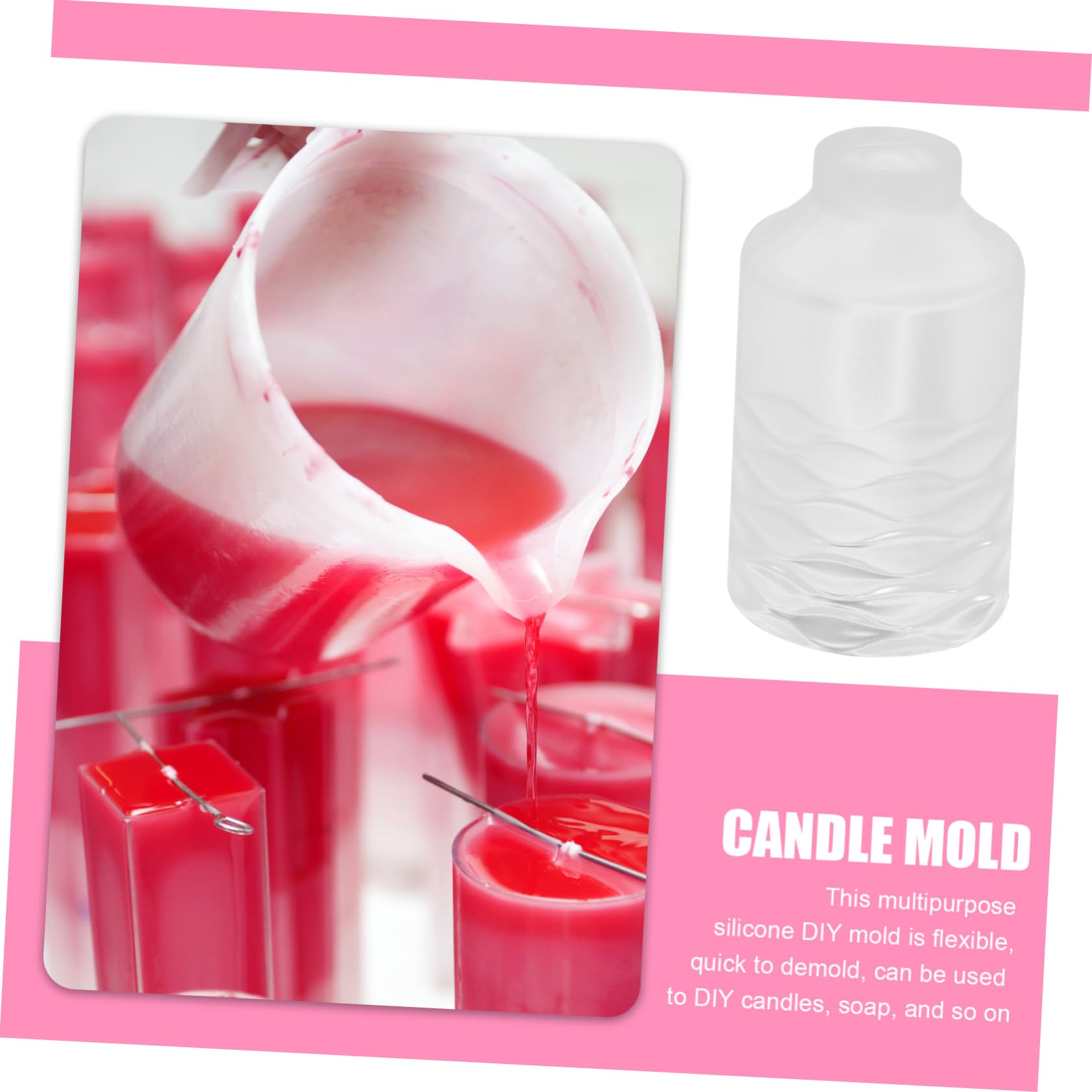 Premium Silicone Candle Molds for DIY Aroma Candles, Soap Making, and Resin Art - Reusable Ripple Design for Pendants, Home Decor, and Crafting Projects - Perfect for Gifts, Parties, and Relaxation