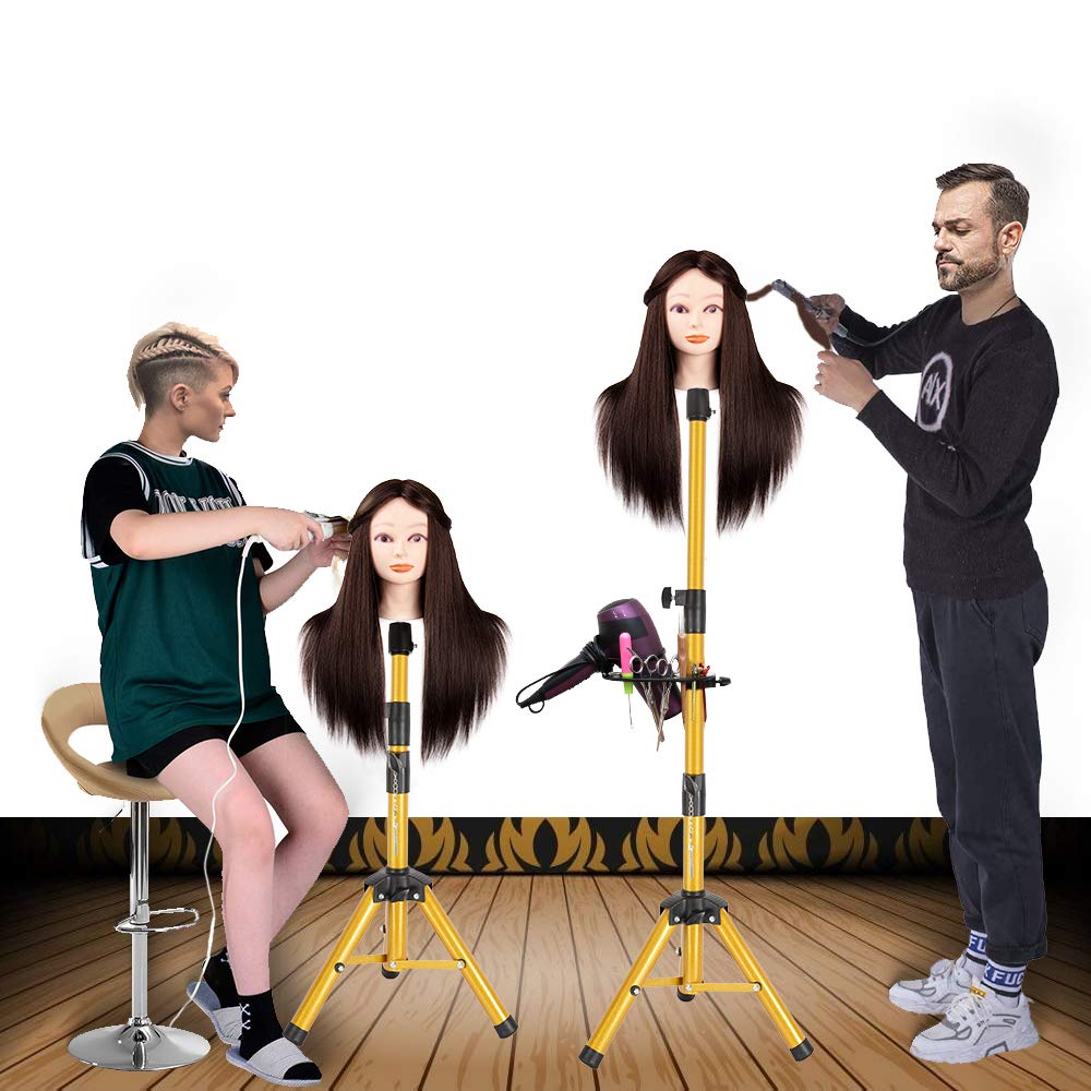 55-Inch Adjustable Wig Stand with Tripod Base & Tool Tray - Stainless Steel Mannequin Head Holder for Salon, Cosplay & Hairstyling Practice (Head Not Included) - Perfect for Professional Stylists, Wig Makers & Beauty Enthusiasts