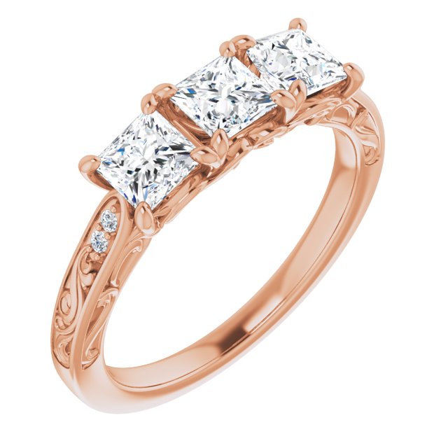 1.20 Carat Princess Cut Diamond Wedding Band - 3 Stone Anniversary Ring for Women - Elegant Bridal Jewelry for Engagement, Proposal & Special Occasions