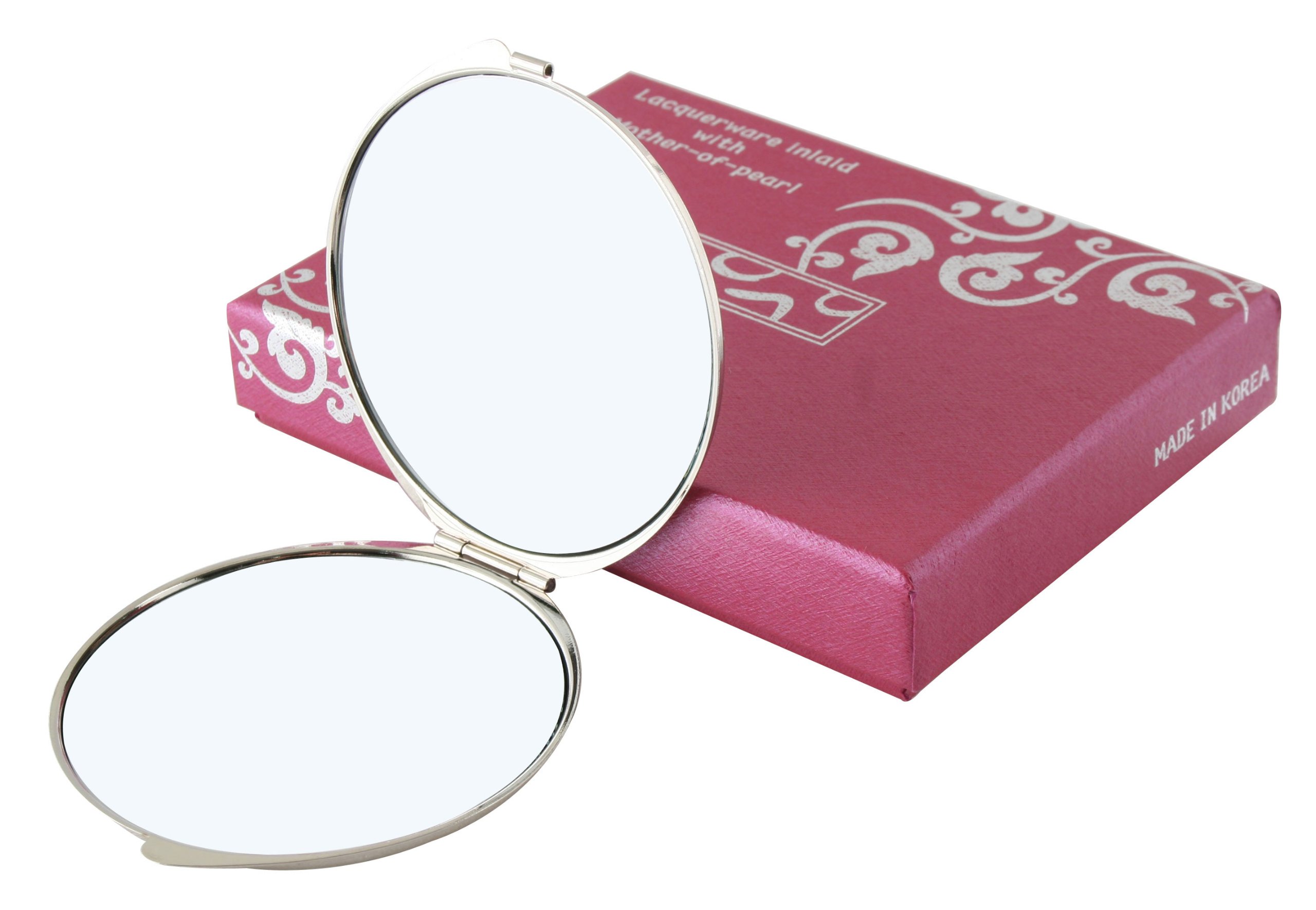 Pearl Compact Mirror 2X/1X Magnification - Travel Makeup Mirror for Women, Gift for Mom - Perfect for Purses & Travel