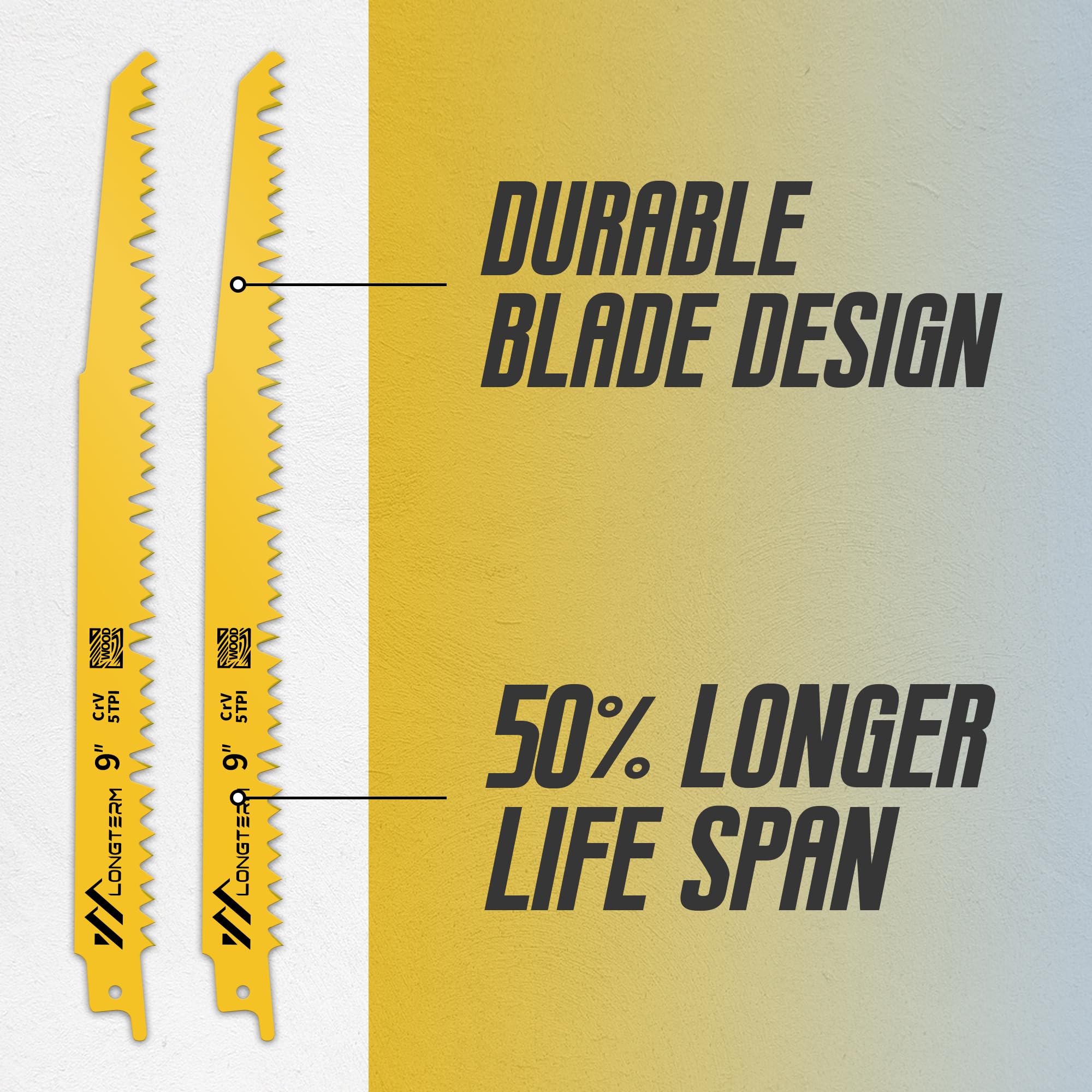 10-9 Inch Reciprocating Saw Blades Set - High Performance Metal, PVC & Wood Cutting Blades with Storage Pouch - Ideal for DIY Projects, Construction, and Garden Pruning