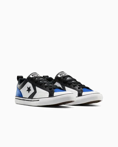 Converse Kids Pro Blaze Sneakers - White, Blue & Black High-Top Basketball Shoes for Boys & Girls | Durable & Comfortable for School, Sports & Casual Wear