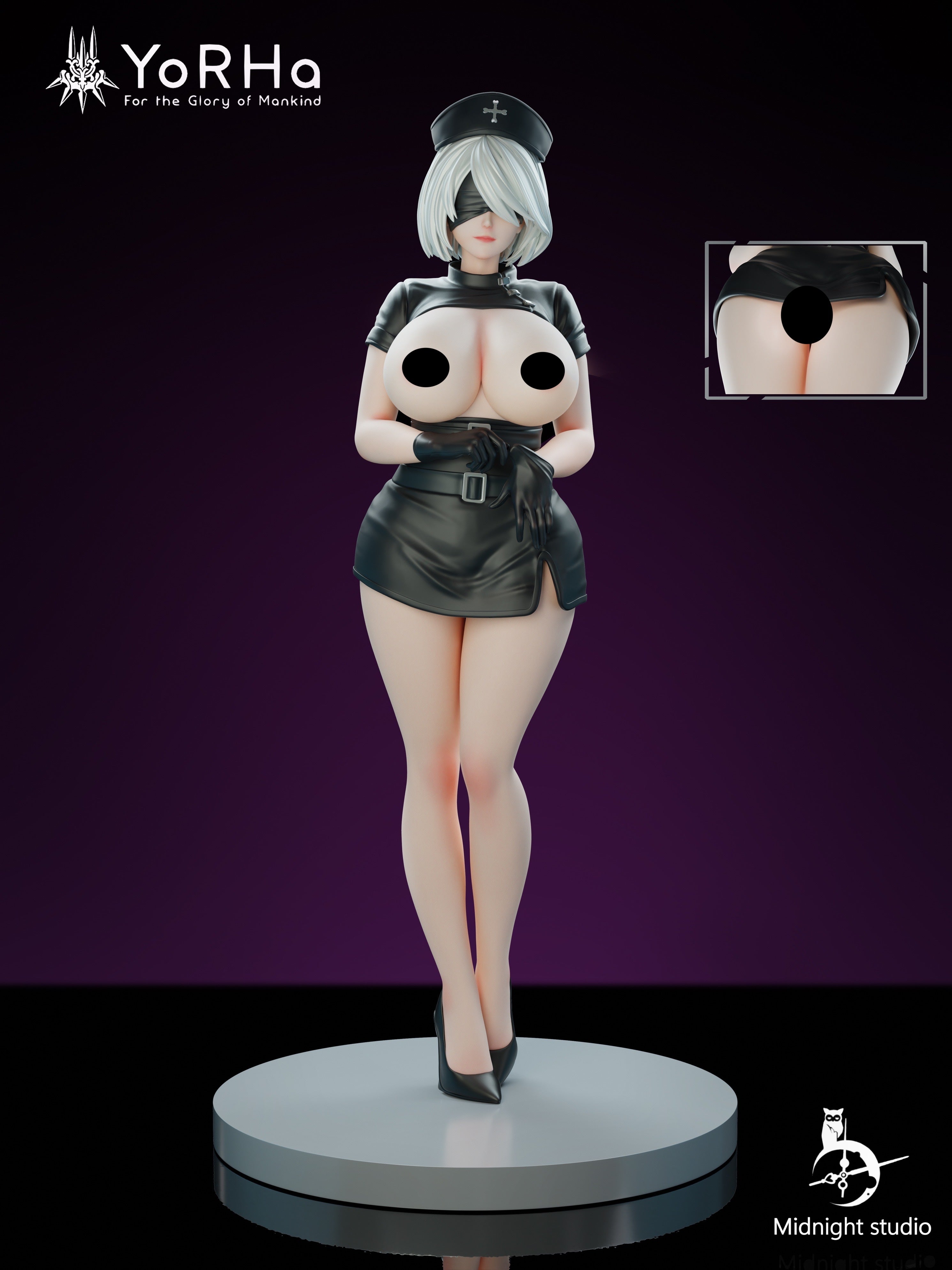 Midnight Studio Nurse Nier 2B Cosplay Costume - Official Replica Outfit for Halloween, Anime Conventions & Cosplay Events | Perfect for Fans of Nier Automata