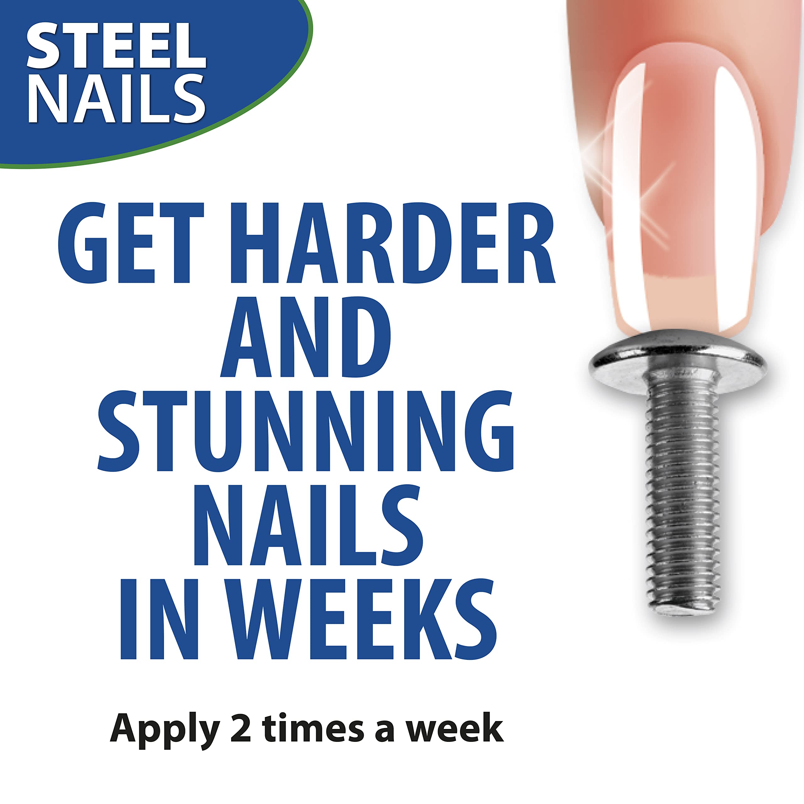3 Pack Steel Nails Hardener with Keratin, Calcium & Garlic - Strengthen & Repair Brittle Nails for Manicures & Healthy Nail Care