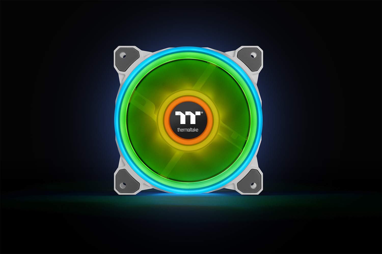 Thermaltake Riing Quad 14 RGB Radiator Fan 3-Pack with PWM Controller - 54 LED Low Noise PC Case Fans, NeonMaker Supported (White) - Perfect for Gaming PC, Liquid Cooling Systems & RGB PC Builds