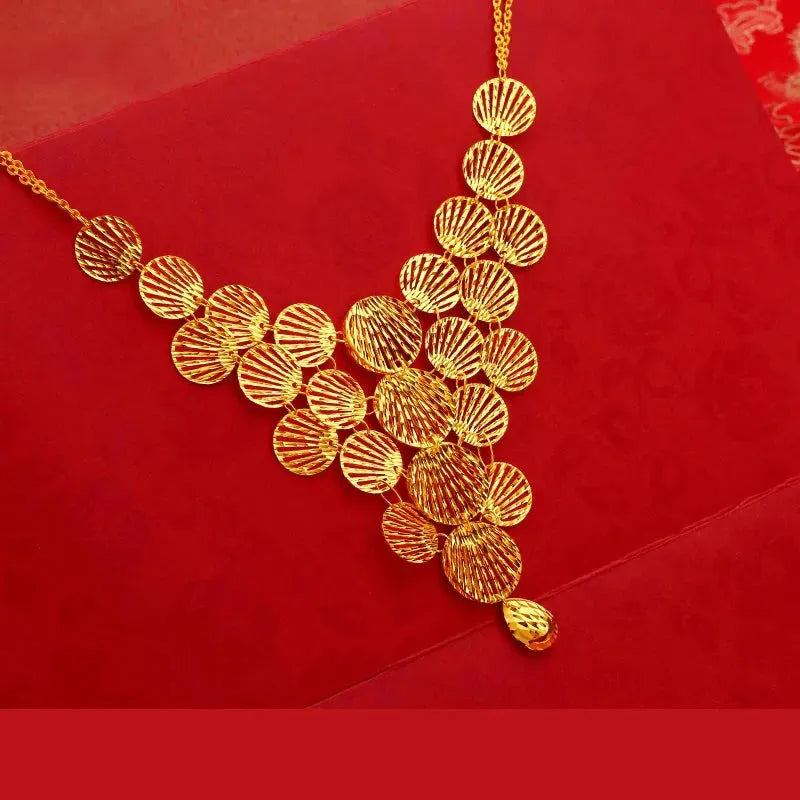 24K Pure Gold Necklace Real AU 999 Solid Gold Chain for Women - Elegant Classic Trendy Jewelry Gift for Birthday, Anniversary & Party | Durable & Hypoallergenic Fine Jewelry