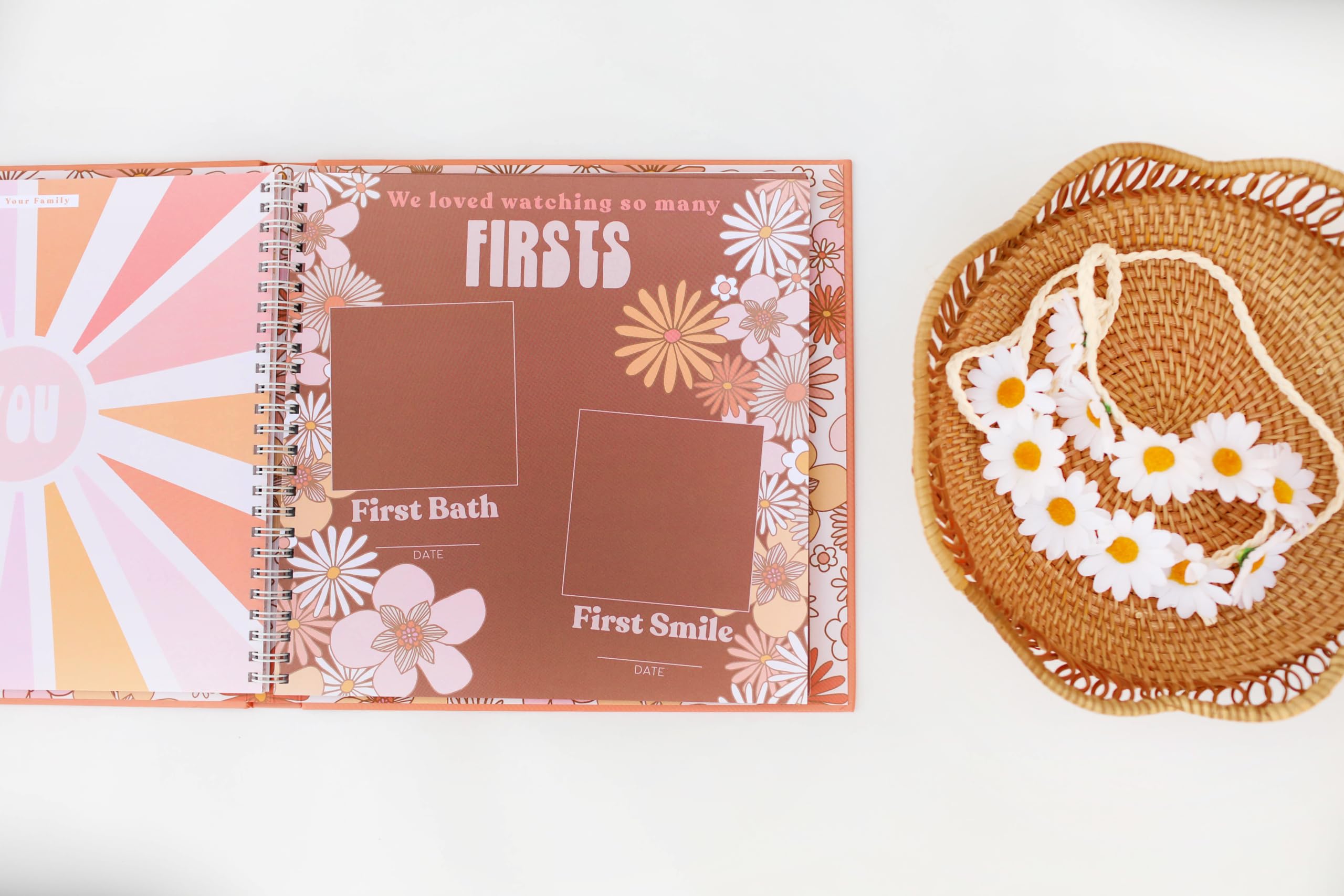 Lucy Darling Flower Child Memory Book - First 5 Years Baby Journal & Photo Album | Baby Girl Scrapbook, Milestone Diary & Unique Keepsake | Perfect New Mom Gift for Busy Parents | Capture Precious Moments from Birth to Kindergarten