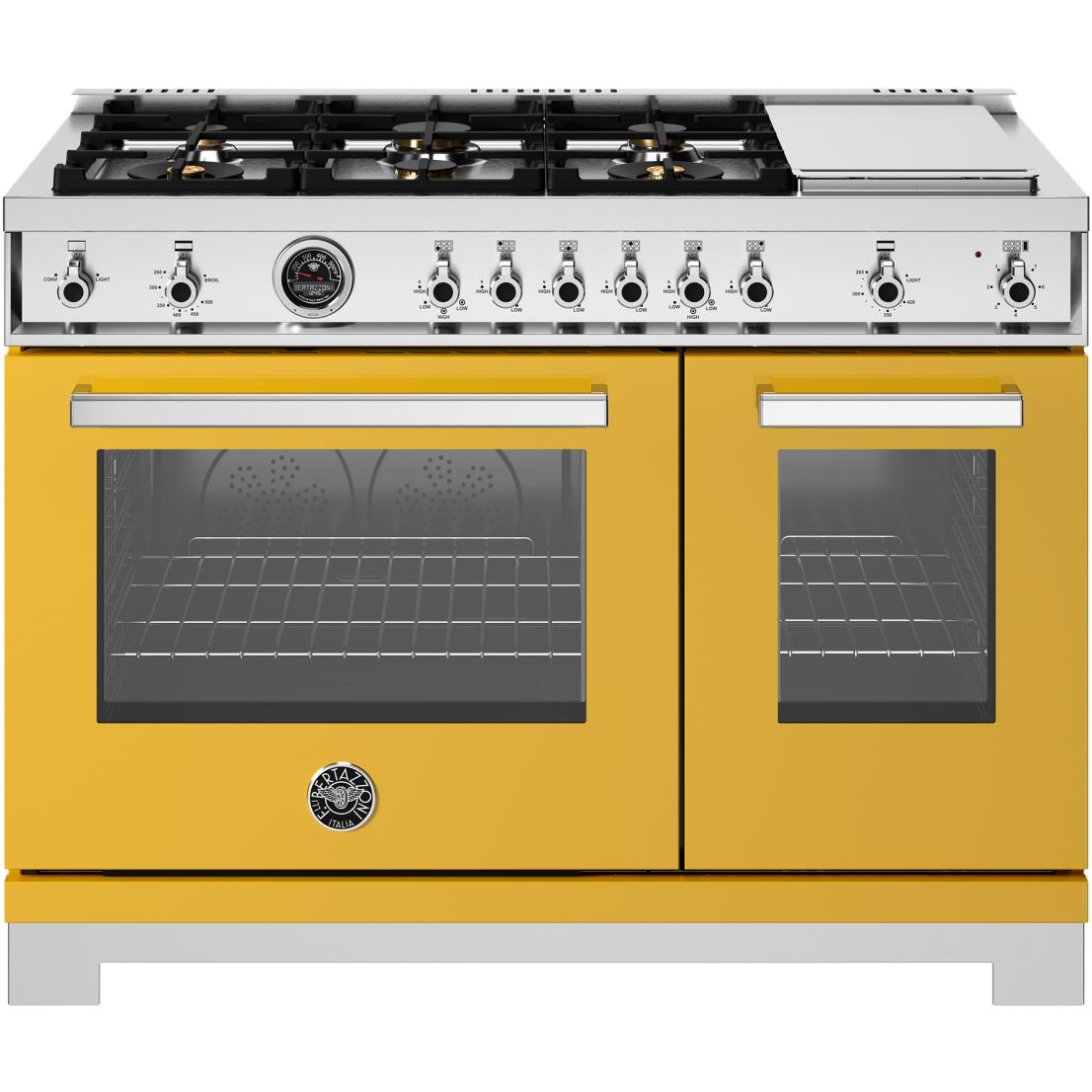 Bertazzoni PRO486BTFGMGIT 48-Inch Professional Freestanding Gas Range - Premium Italian Stainless Steel Design for Home Chefs & Gourmet Cooking
