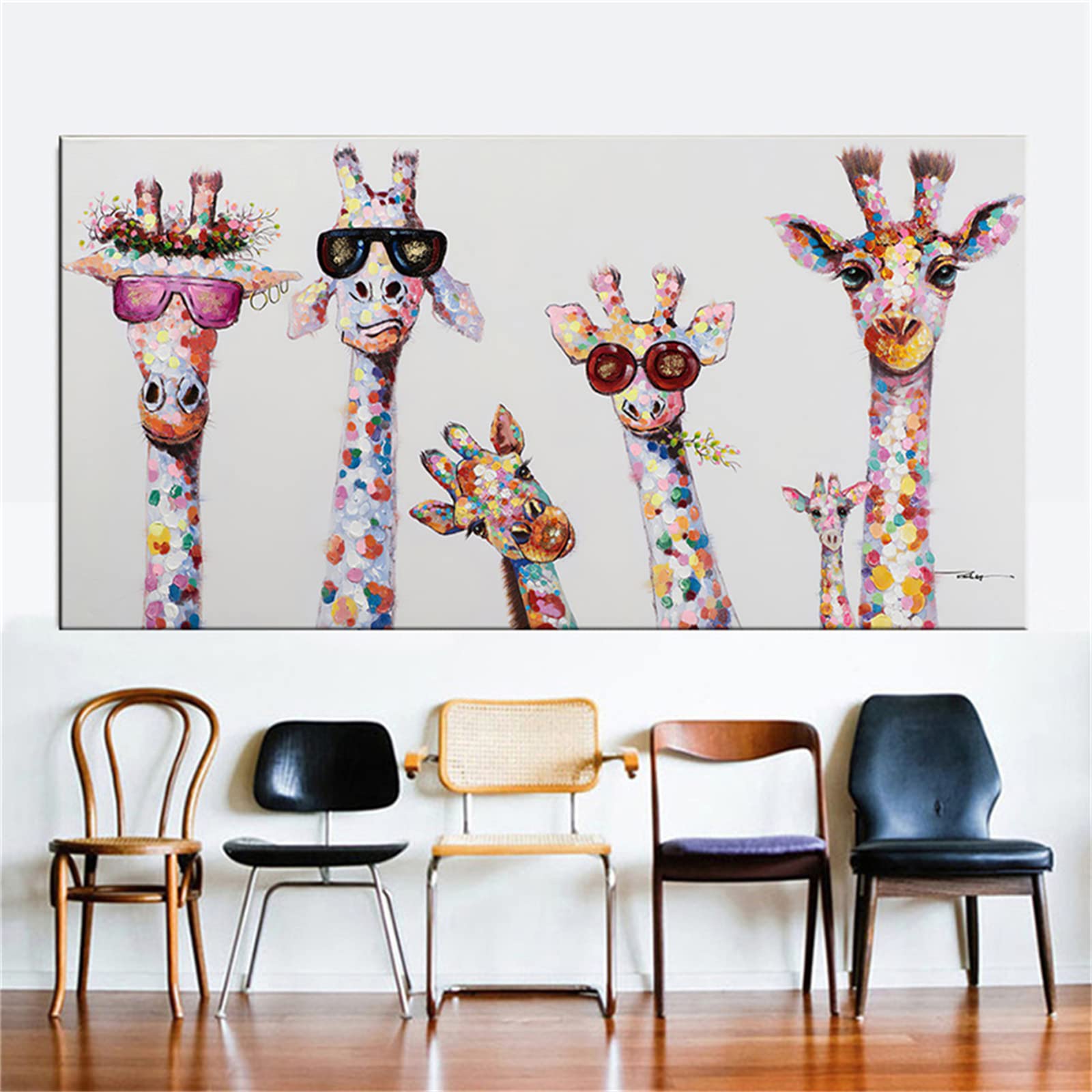 5D Full Drill Diamond Painting Kit - Large 80x160cm (32x64in) Cartoon Giraffe Design for Adults & Kids | DIY Diamond Dot Art, Cross Stitch Embroidery Craft | Perfect for Home Wall Decor, Gift Giving & Relaxation Therapy