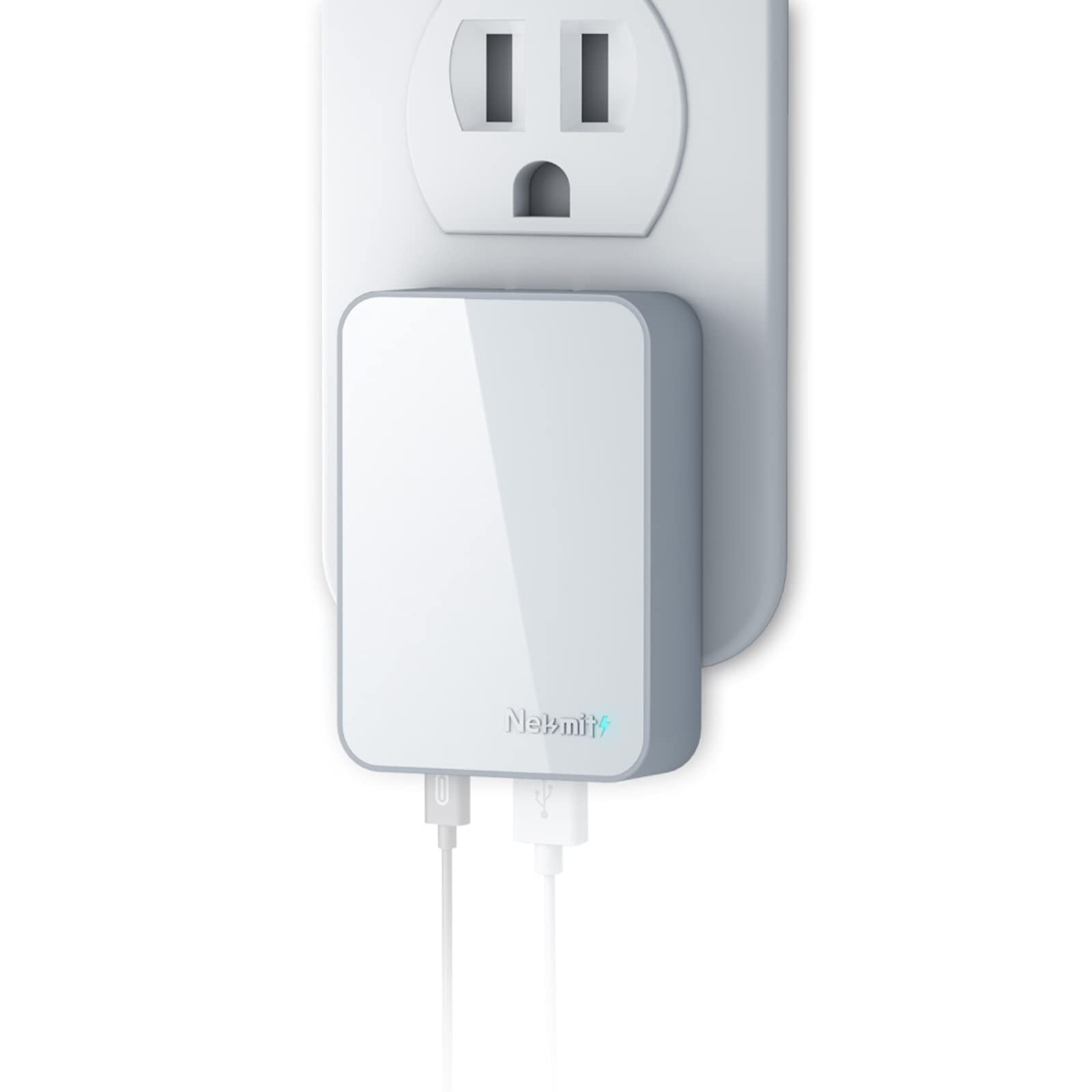 Nekmit 60W USB C Fast Charger with GaN Tech & PD 3.0 - Slim Foldable Wall Charger for MacBook, iPad Pro, iPhone 14/14 Pro/14 Pro Max, Galaxy, Pixel - Perfect for Travel, Home & Office Use