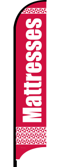 Feather Flag Banner for Mattress Stores - Red & White Advertising Flag for Outdoor & Indoor Use - Perfect for Sales, Grand Openings & Events