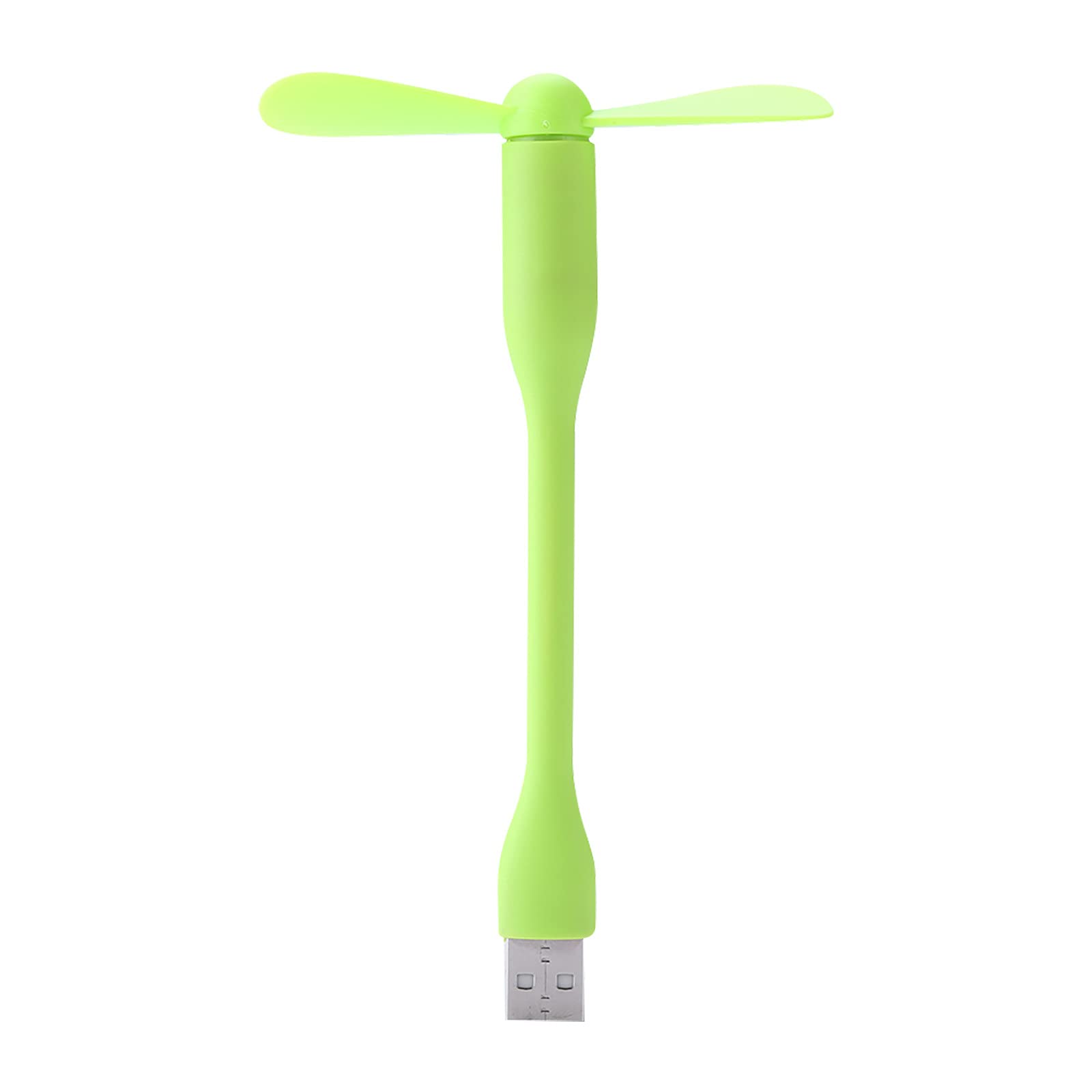 Flexible Portable Mini USB Fan with LED Light - Green | Power Bank & Laptop Compatible | Perfect for Office, Travel & Summer Cooling