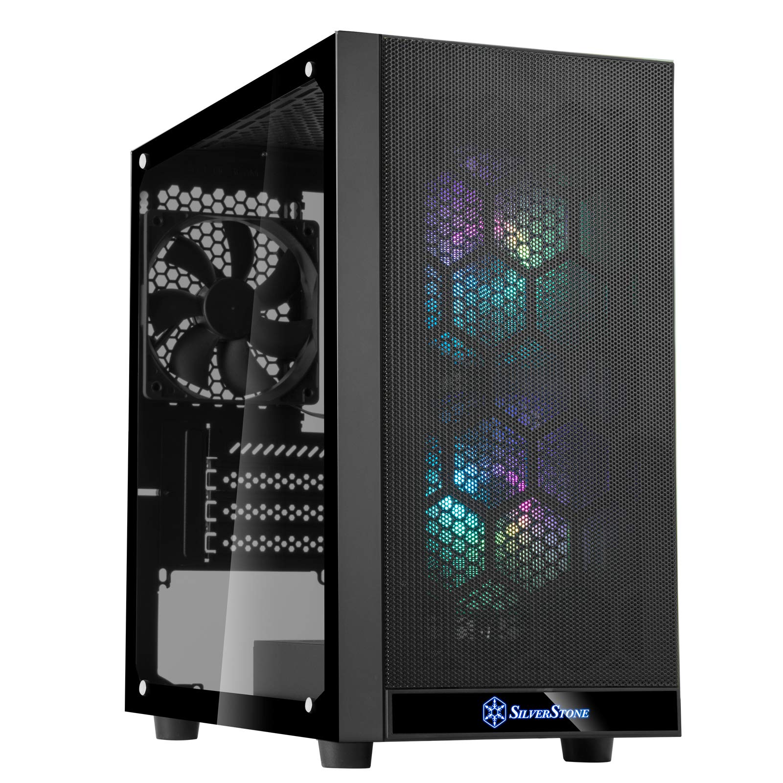 SilverStone Technology PS15 PRO Micro-ATX PC Case - Compact Tower Chassis with Excellent Airflow & Cooling Performance, Tempered Glass Side Panel (SST-PS15B-PRO) - Perfect for Gaming Rigs, Home Office & Small Form Factor Builds