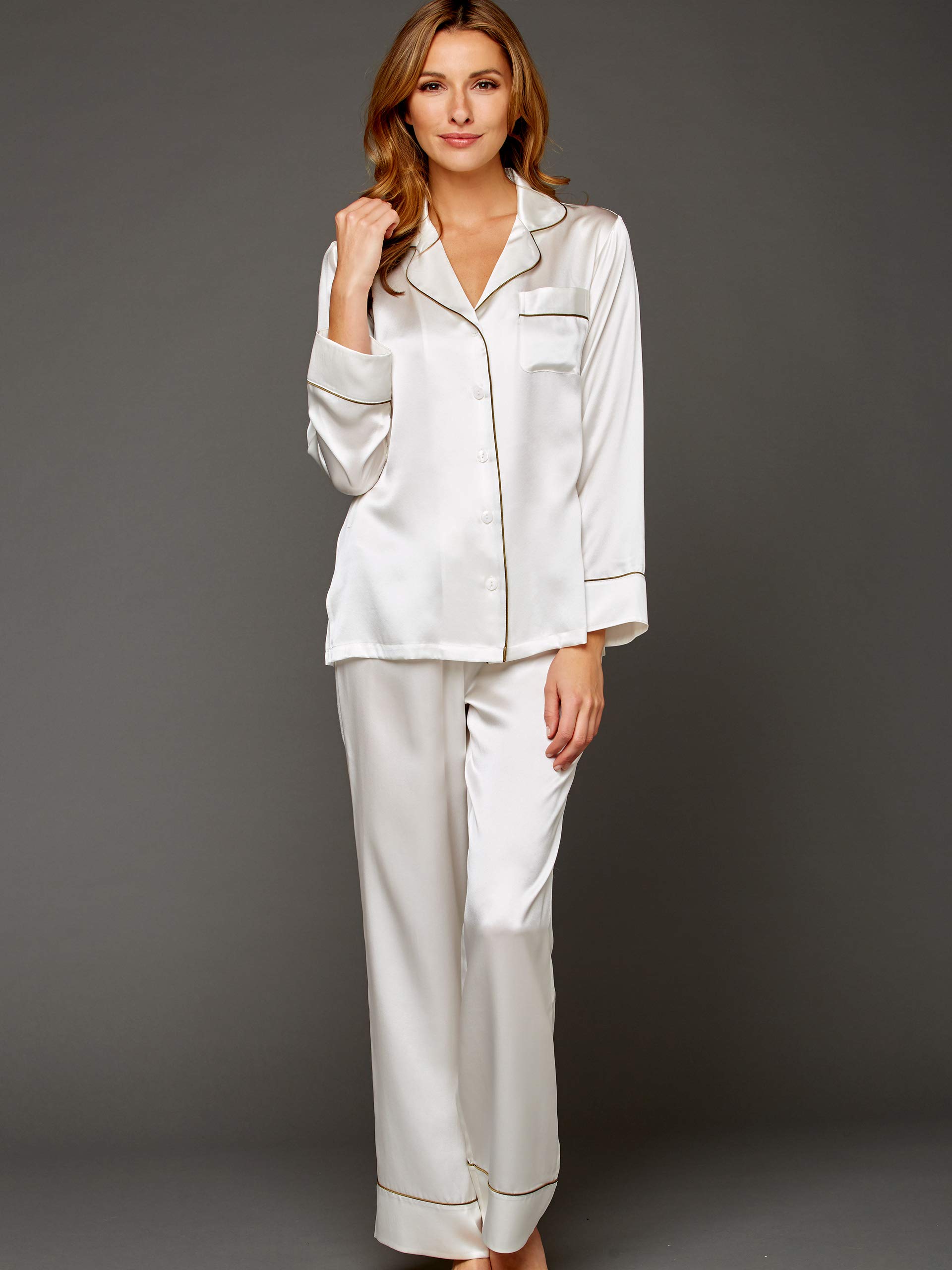 Women's 100% Silk Pajama Set - Soft & Breathable Sleepwear for Comfortable Nights | Perfect for Lounging, Travel & Gift Giving
