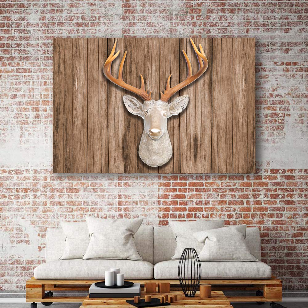 Wall26 Canvas Wall Art - Deer with Antlers Giclee Painting for Home Decor, Perfect for Bedroom, Living Room, Office, and Housewarming Gifts - 12x18 inches